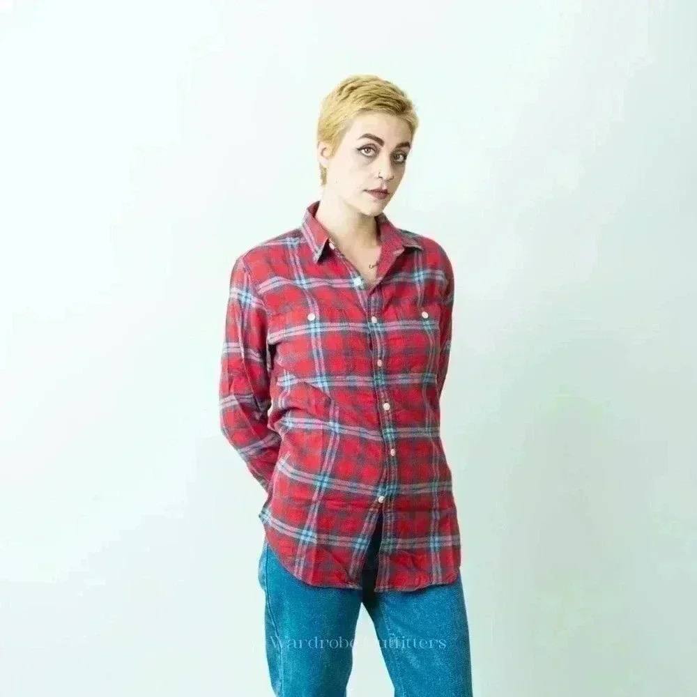 J.Crew Plaid Flannel Long Sleeve Button Sown Shirt - S - Picture 5 of 8